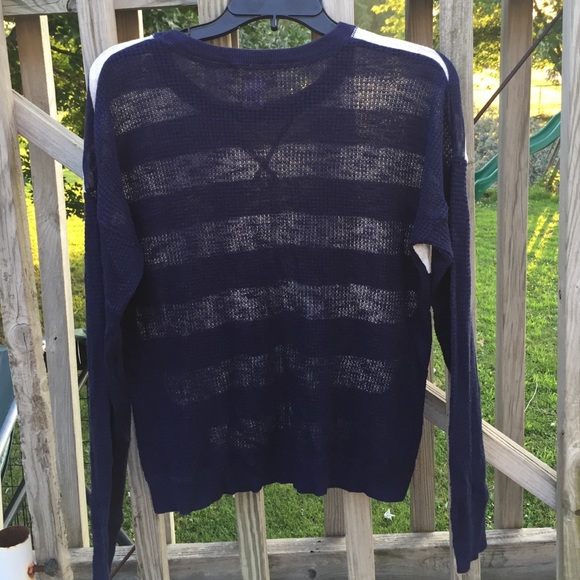 Dark blue and white striped sweater - Picture 2 of 2