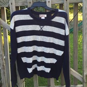 Dark blue and white striped sweater