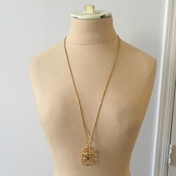 Never worn Kate Spade birdcage gold platednecklace