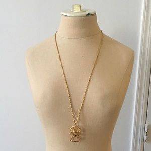 Never worn Kate Spade birdcage gold platednecklace