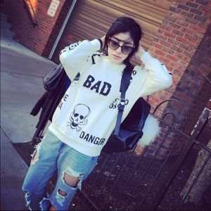 White oversized sweatshirt