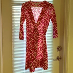 DVF pink wrap dress