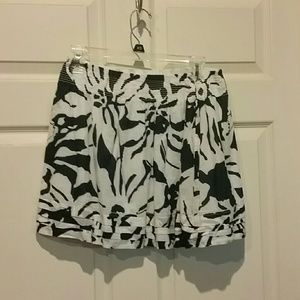 Blue and white floral skirt
