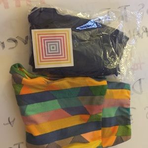 2 Lularoe  leggings one size, blue and Muti color.