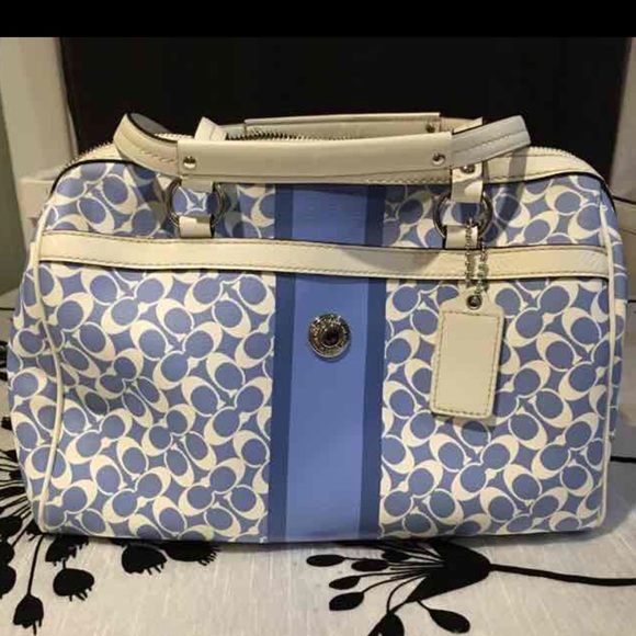 Blue/white Coach shoulder handbag/satchel