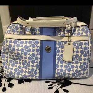 Blue/white Coach shoulder handbag/satchel