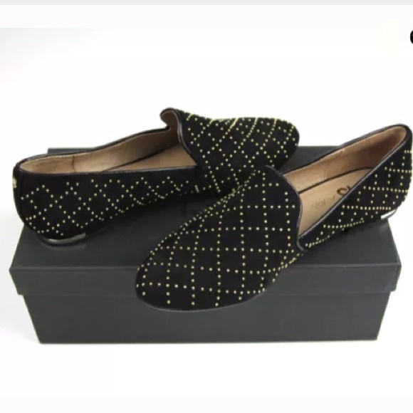 NIB Yosi Samra YS stud Black Gold shoes sz 7