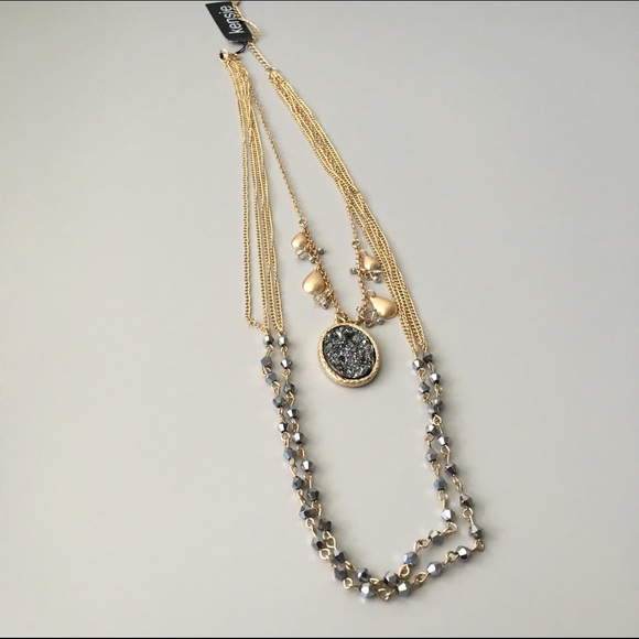 LAST ONE❗️Druzy Triple Chain Necklace - Picture 2 of 3