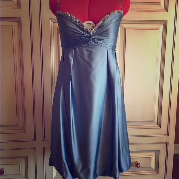Beautiful blue beaded mini bubble dress