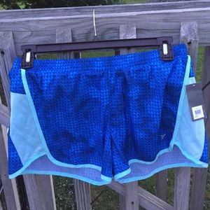 Blue running short