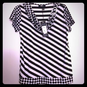 NWT Black and White Top