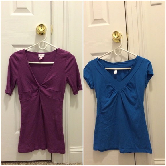 Tresics and One Step Up Tops - SOLD! 2 Shirts Juniors Large Blue Purple