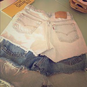 3 Pairs of Vintage High Waisted Levi's Jean Shorts