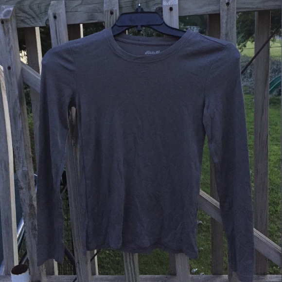 Long sleeve gray crew neck t-shirt - Picture 1 of 2