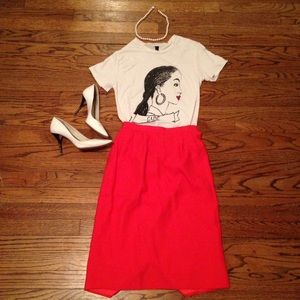 💋HP x 2!!💋 Vintage linen midi pencil skirt