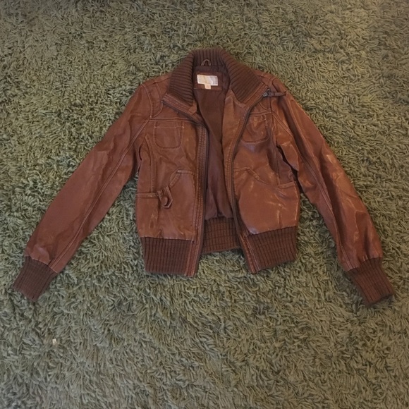 Brown leather jacket