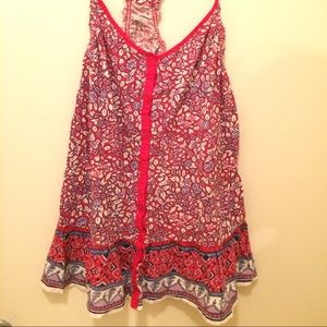 Red print racetrack camisole