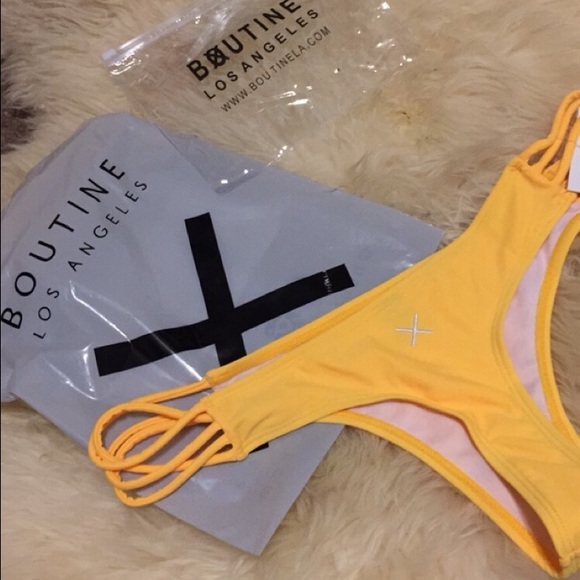 NWT Boutine LA yellow Lilly strappy bottoms