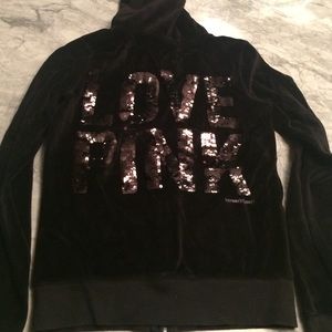 Velour Black Sequined PINK Jacket