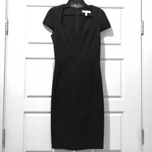 Black scoop neck sheath dress
