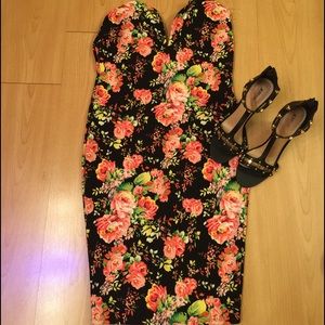 Floral Sweetheart tube dress