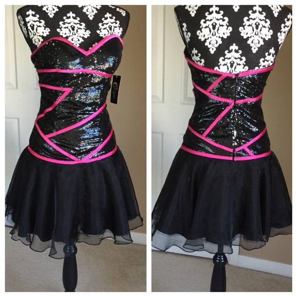Sequin Strapless Formal Gown