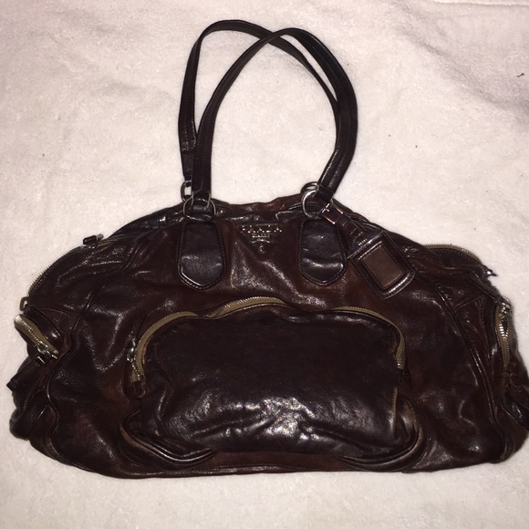 Prada washed brown leather purse - Picture 1 of 4