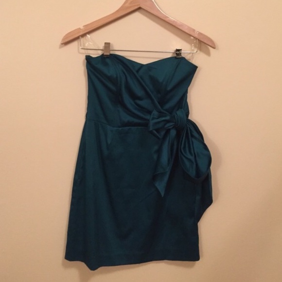 Deep teal mini dress Size 3 with pockets! Straples - Picture 4 of 4