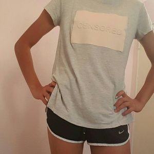 Gray With Pink Panel Tee