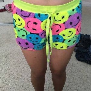 smiley face pj shorts