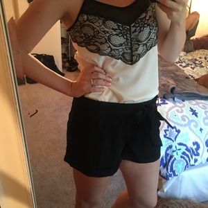 Express Black Tie Shorts