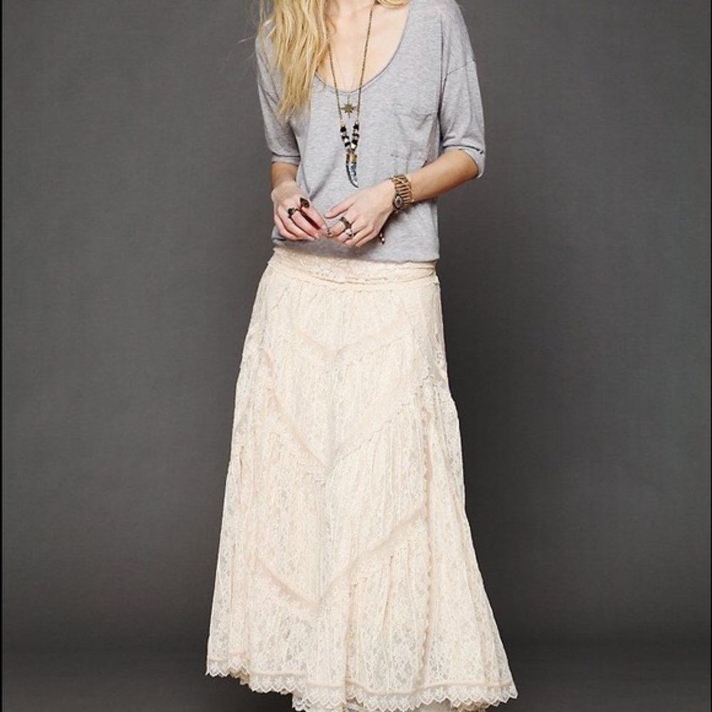 Perfect condition free people lace maxi skirt.