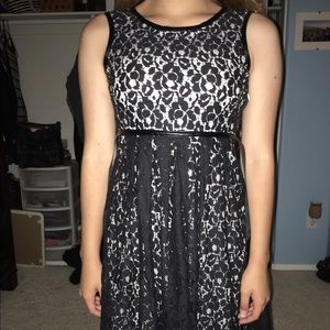 black and white lace dress