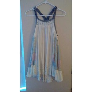 Denim braided straps dress/ shirt