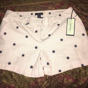 Pink and white pin stripe shorts