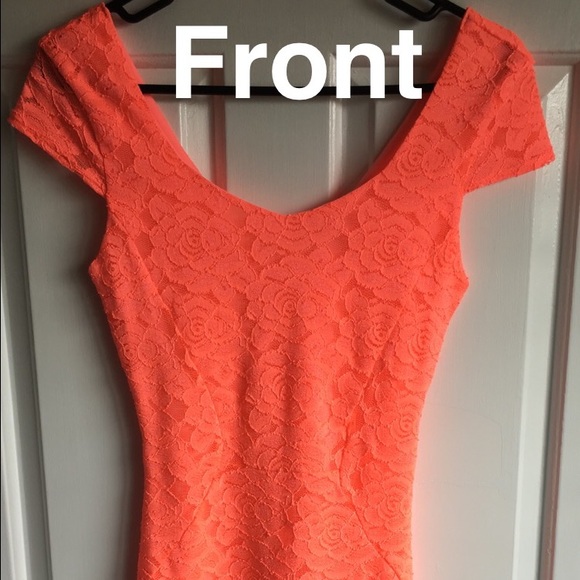 Lace coral bodycon