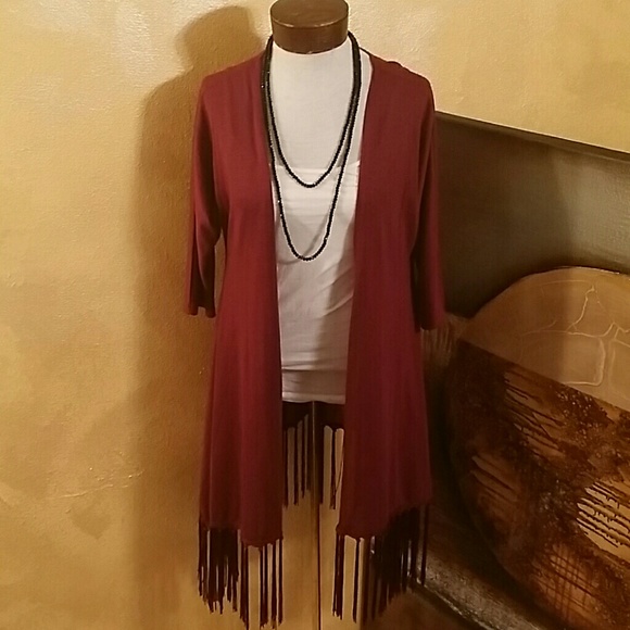 Red cardigan
