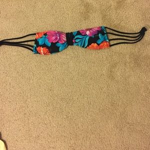 Strappy Swim Suit Top Floral