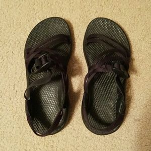 Good condition, size 6 black chacos