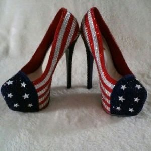 Alba American Flag Embellished Platforms 5.5