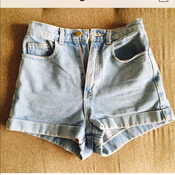 American apparel high waisted cuff shorts
