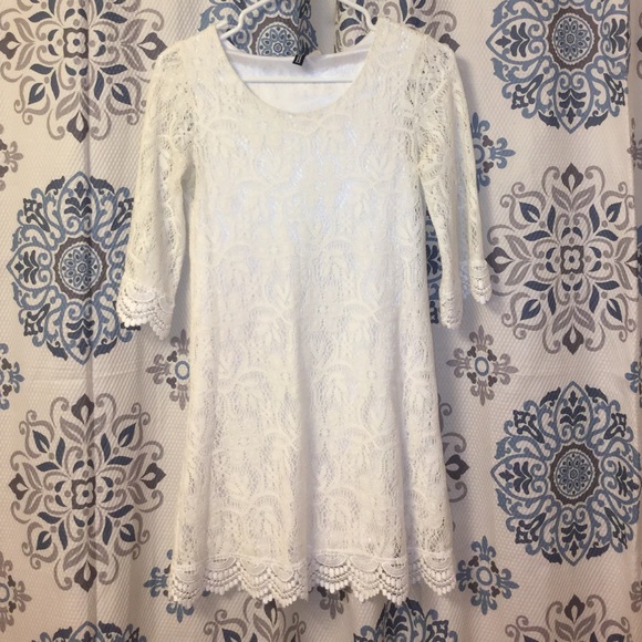 Fancy White Lace Dress