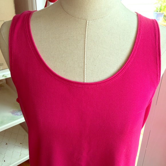 Pink Ribbed Cotton Chico's Tank