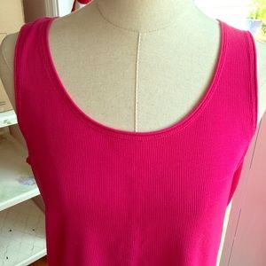 Pink Ribbed Cotton Chico's Tank
