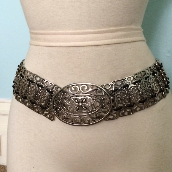 Suzi Roher silver metal slide belt