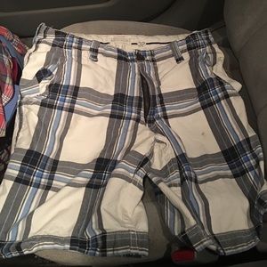 Blue and white Aeropostale men's shorts