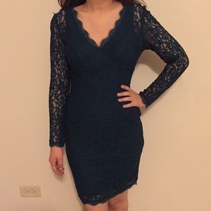 Adrianna Papell Turquoise Lace Dress