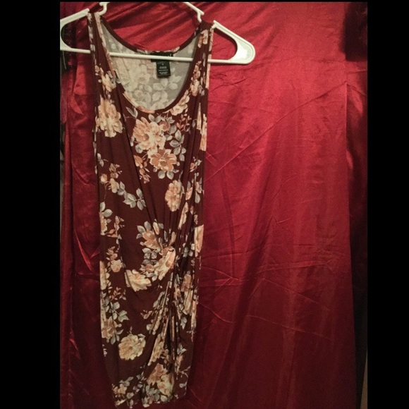 Burgundy Flowery dress