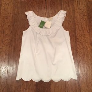 🎉SALE🎉 Kate Spade NWT Top scalloped white!