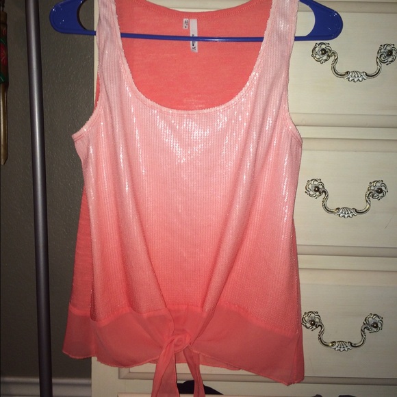 Pink Sequin Crop Top